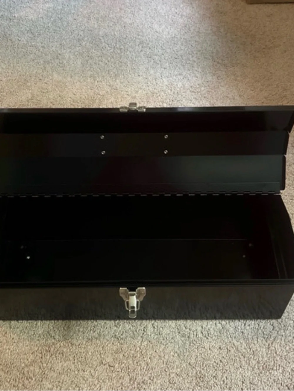 Black Metal Storage Tool Case - Portable Organizer